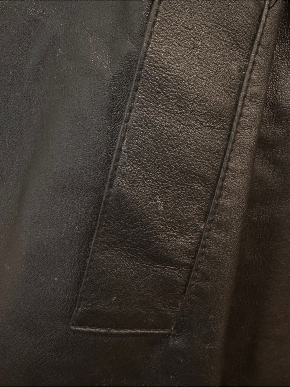 Newport News Trench Coat Womens Large Black Vintage 100% Leather Jacket Goth - Picture 11 of 11